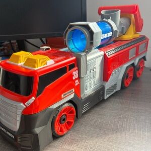 Matchbox Red Kids Fire Truck Toy with Ball Launcher